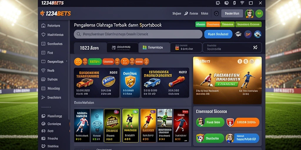 Tampilan menarik dari gameplay <strong>1234BETS</strong> yang menunjukkan berbagai pilihan taruhan olahraga.
