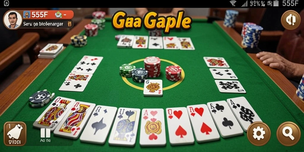 Screenshot gameplay Gaple yang seru dan menyenangkan.