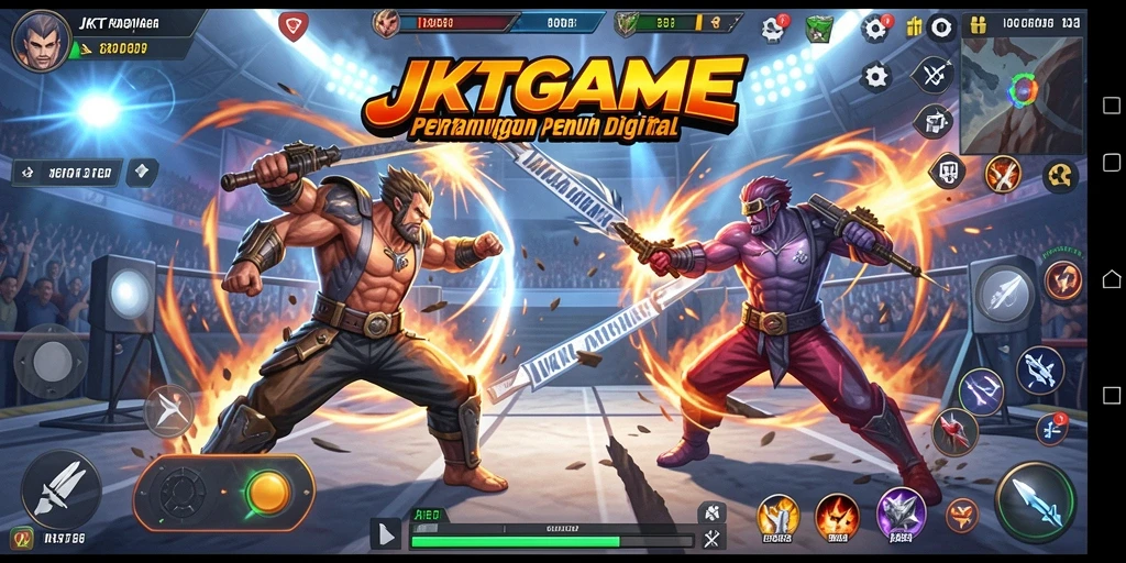 Tampilan gameplay JKTGAME saat pertarungan intens.