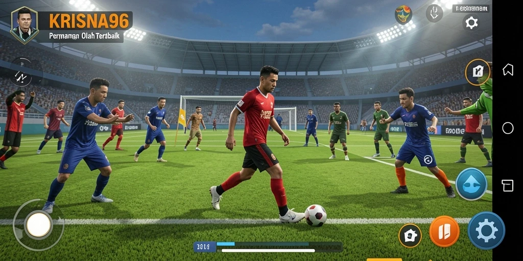 Screenshot dari gameplay <strong>KRISNA96</strong> yang menunjukkan aksi seru olahraga.