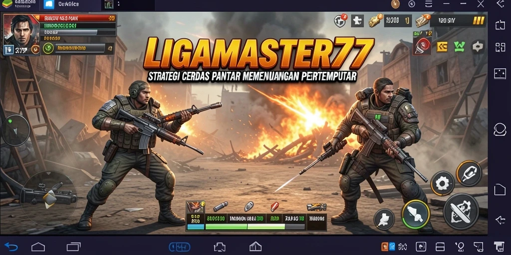 Gambar gameplay LIGAMASTER77 dengan aksi strategi yang mendebarkan.