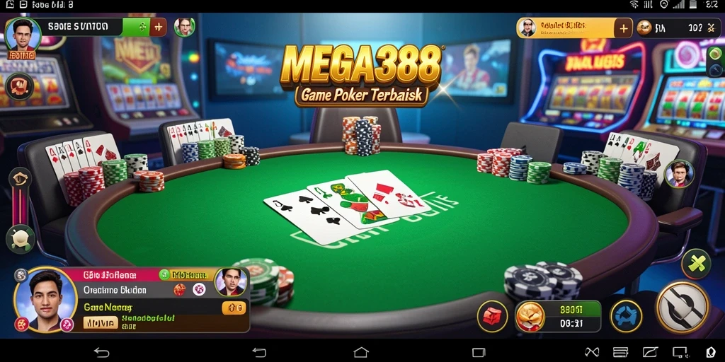 Tampilan gameplay MEGA388 yang seru dan menegangkan saat bermain Poker.