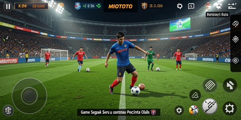 Screenshot gameplay menampilkan aksi fantastis di lapangan.