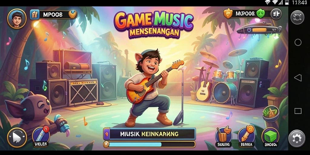 Tampilan gameplay seru di MPO08 dengan berbagai lagu.