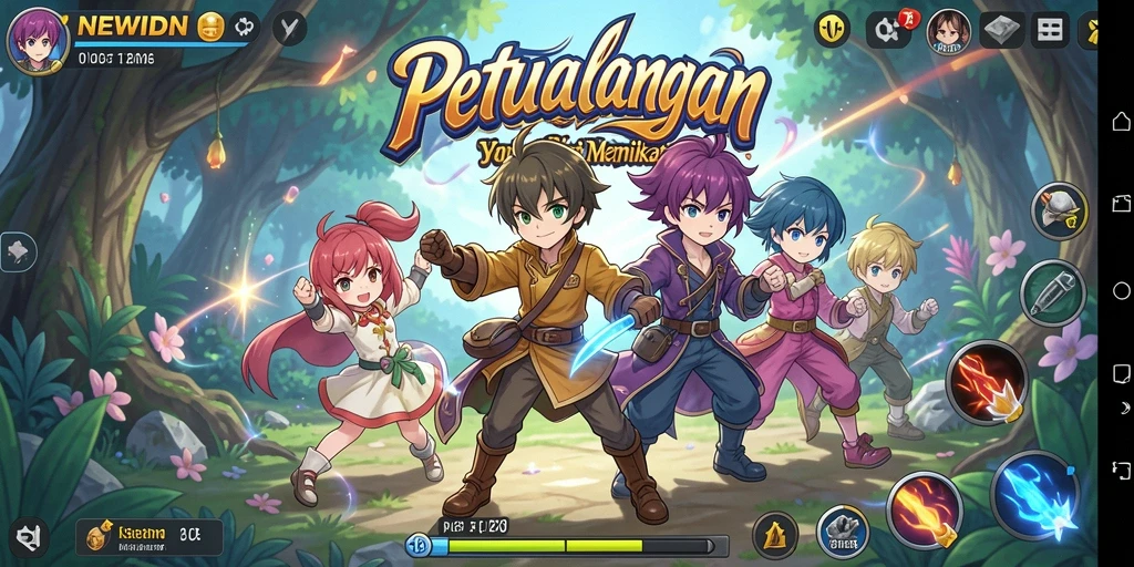 Tampilan gameplay seru dari karakter anime yang menarik.