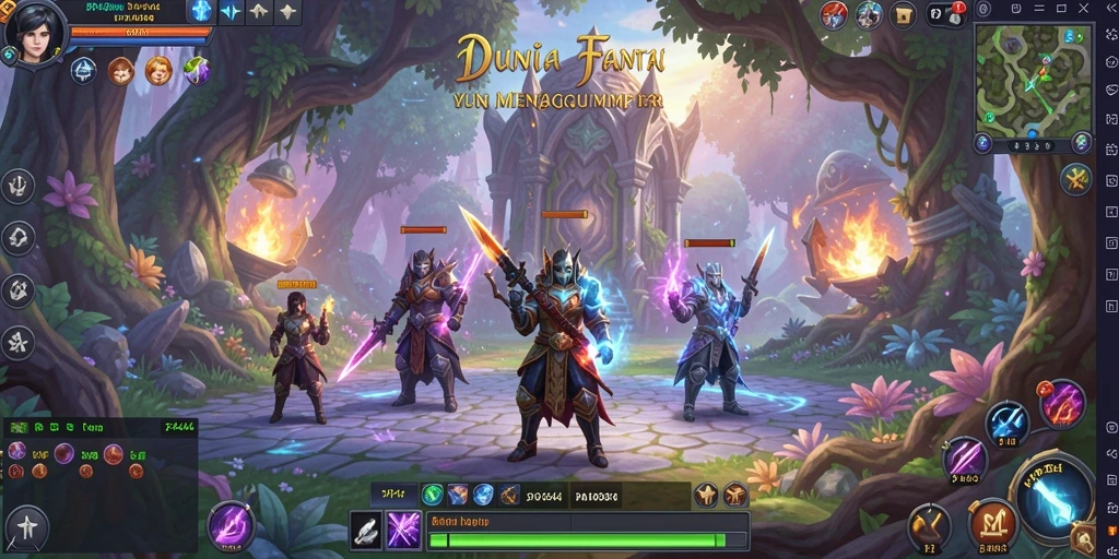 Tangkapan layar PP444 menunjukkan pertempuran epik antara karakter dalam dunia MMORPG.