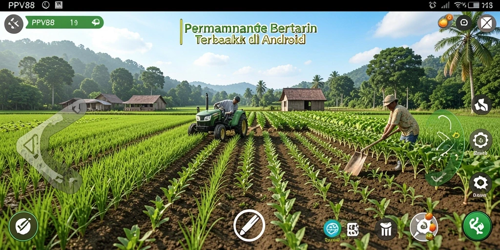 Tangkapan layar gameplay PPV88 yang menggambarkan aktivitas bertani.