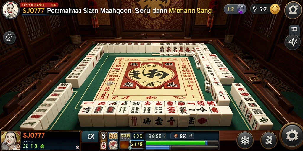 Tampilan gameplay SJO777 dengan batu Mahjong yang menarik.