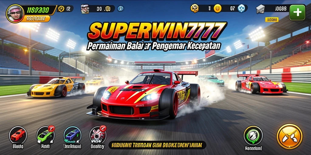 Tampilan gameplay balap yang mendebarkan di SUPERWIN777.