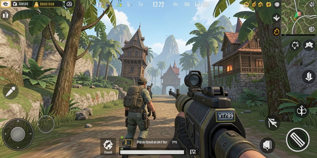 Screenshot utama VT789 menampilkan aksi gameplay TPS yang menegangkan.